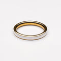 White Enamel Band Ring, 2.7 mm — Halo