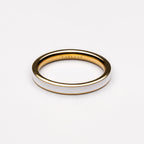 White Enamel Band Ring, 2.7 mm — Halo