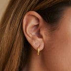 Hammered Hoop Earrings, 17 mm