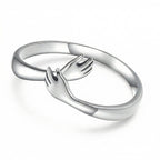 Hug Hands Open Wrap Ring, Stainless Steel