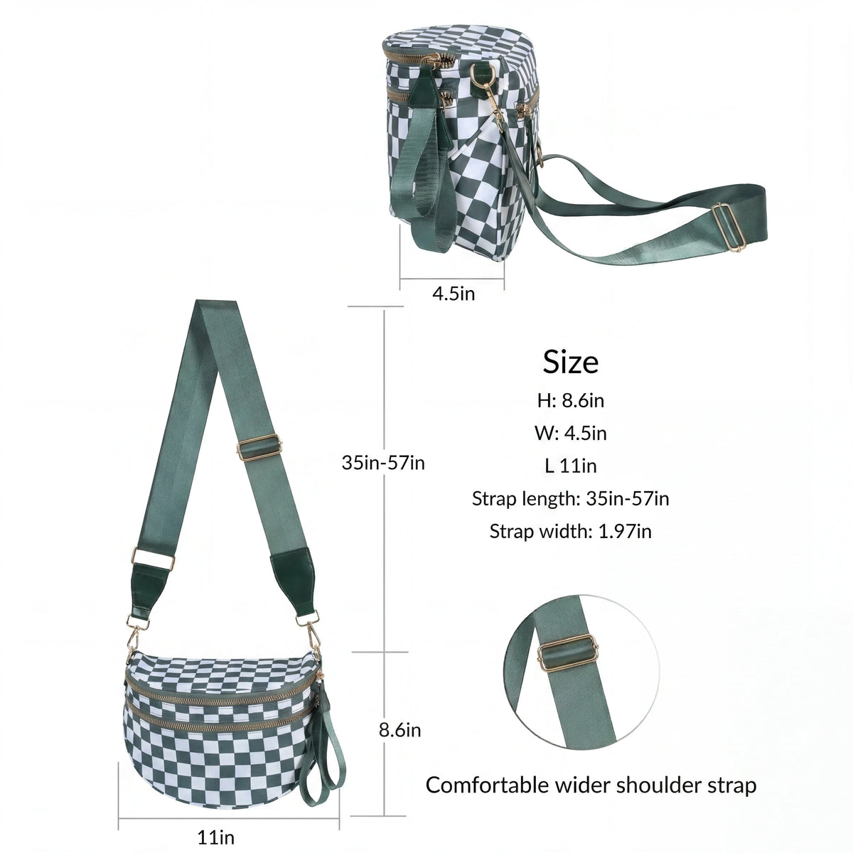 GoFree - The Roomiest Bum Bag (Checkered)