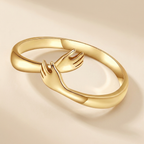 Hug Hands Open Wrap Ring, Stainless Steel