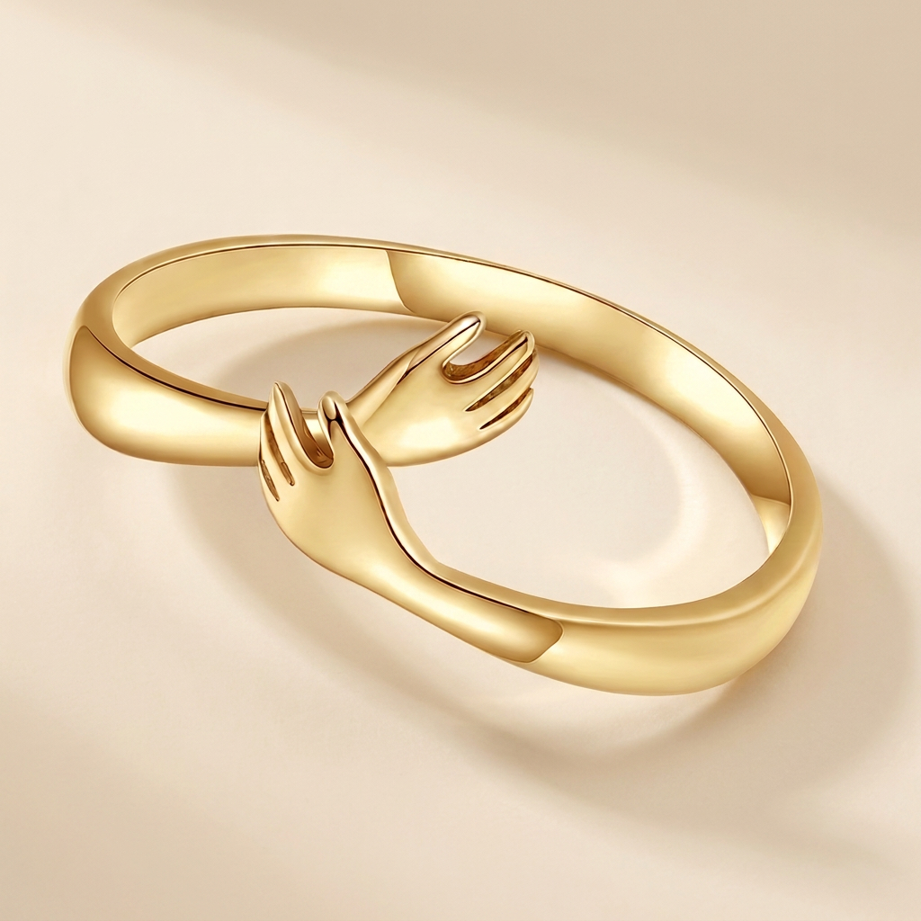 Two Embrace Necklaces and Hug Ring Set
