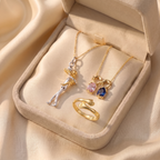 Forever Mine and Embrace Necklace Ring Set