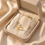 Two Embrace Necklaces and Hug Ring Set