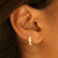 White Zircon Cluster Huggie Earrings — Starlight