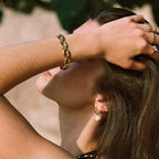 Oval Link Chain Bracelet, Gold PVD Steel — Ibiza