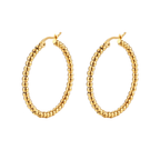 Beaded Texture Hoop Earrings — Mariella