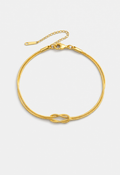 Infinity Knot Bracelet, 14K Gold-Plated Steel, Adjustable