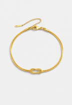 Infinity Knot Bracelet, 14K Gold-Plated Steel, Adjustable