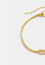 Infinity Knot Bracelet, 14K Gold-Plated Steel, Adjustable