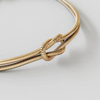 Infinity Knot Bracelet, 14K Gold-Plated Steel, Adjustable
