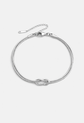 Infinity Knot Bracelet, Platinum-Plated Steel, Adjustable