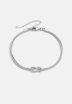 Infinity Knot Bracelet, Platinum-Plated Steel, Adjustable