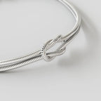 Infinity Knot Bracelet, Platinum-Plated Steel, Adjustable