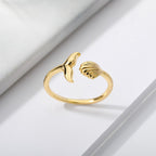 Adjustable Shell and Whale Tail Ring — Island