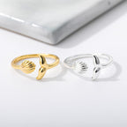 Adjustable Shell and Whale Tail Ring — Island