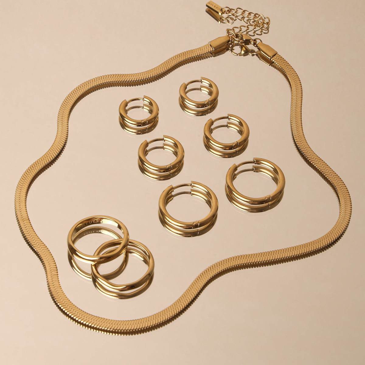 Herringbone Choker, 4 mm, 39–44 cm — Kauai