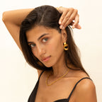 Sculptural Double Oval Drop Earrings — Louvres