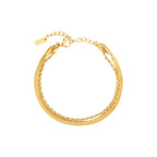 Herringbone and Rope Layered Bracelet — Ios