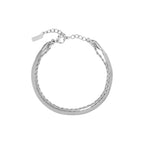 Herringbone and Rope Layered Bracelet — Ios