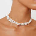 Triple Strand Freshwater Pearl Choker — Positano