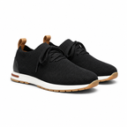 Men's Knit Sock-Fit Lace-Up Sneakers with Rubber Sole 3