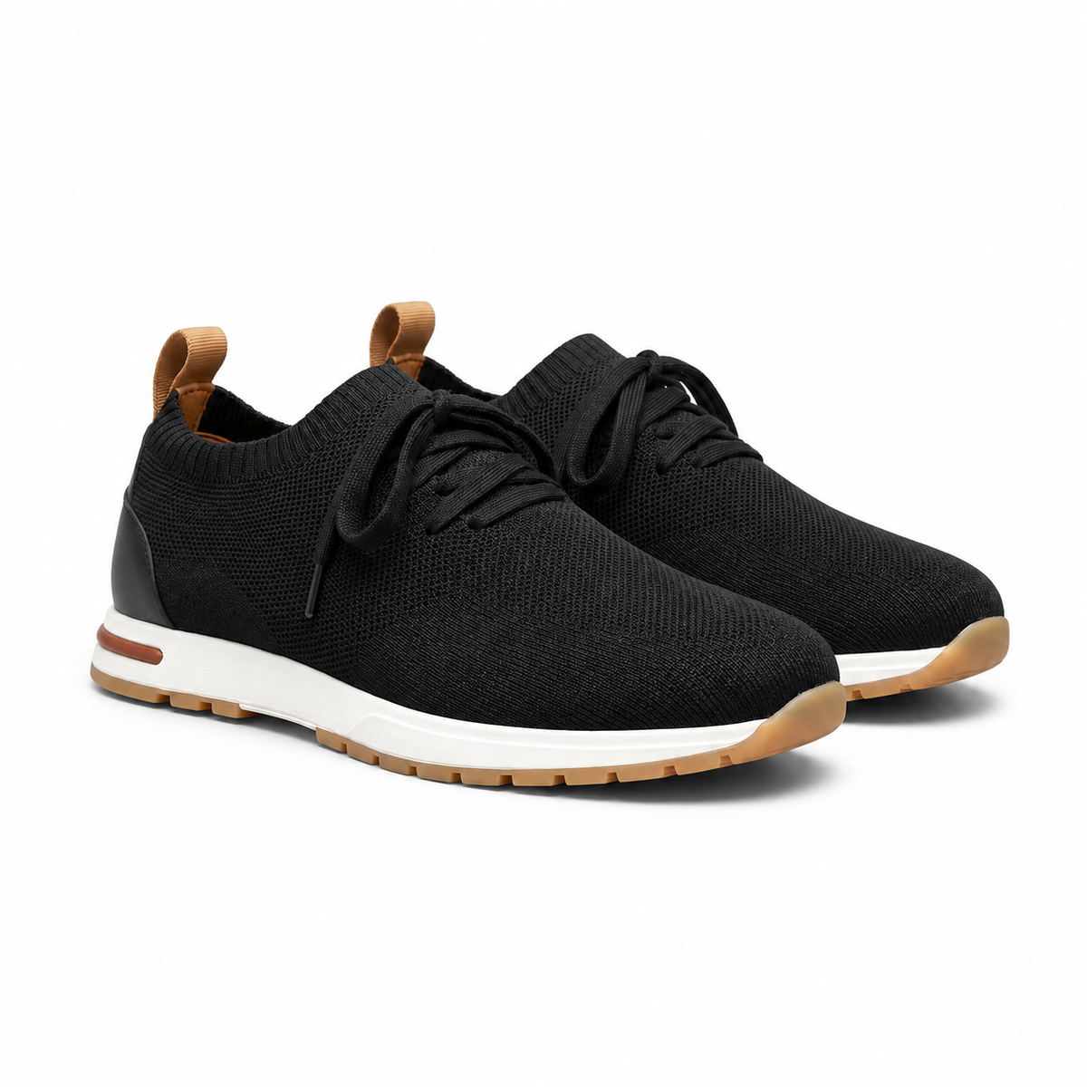 Men's Knit Sock-Fit Lace-Up Sneakers with Rubber Sole 3