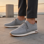 Men's Knit Sock-Fit Lace-Up Sneakers with Rubber Sole 6