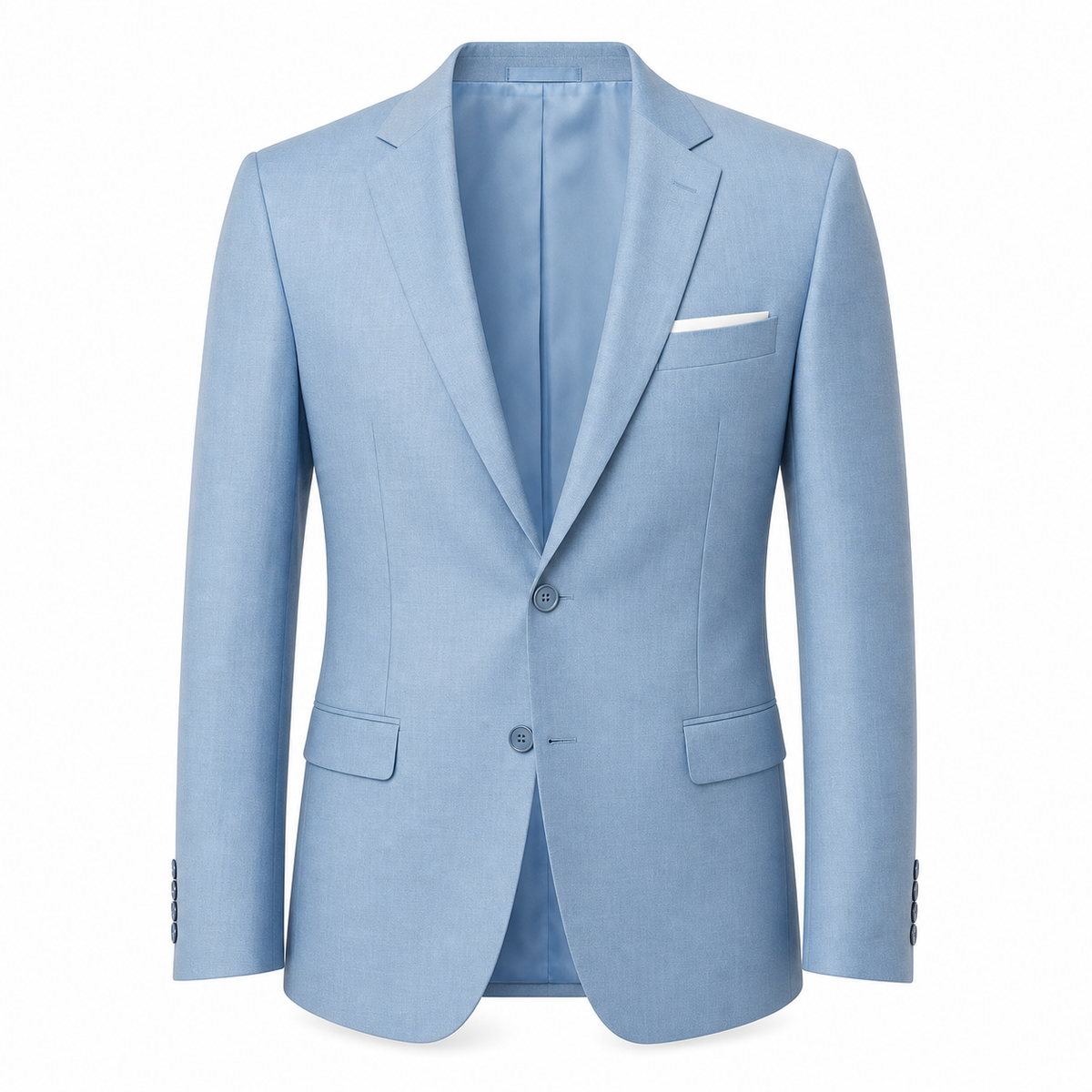 Men's Light Blue Slim-Fit Blazer & Trouser Summer Suit Set 3