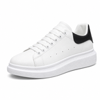 Men's White Platform Sneakers with Cushioned Thick Sole 2