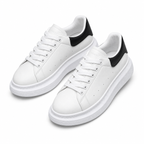 Men's White Platform Sneakers with Cushioned Thick Sole 4