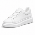 Men's White Platform Sneakers with Cushioned Thick Sole 1