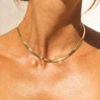 Herringbone Choker, 4 mm, 39–44 cm — Kauai