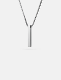 Long Bar Pendant Necklace, 40 mm, Stainless Steel — Linea