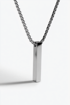 Long Bar Pendant Necklace, 40 mm, Stainless Steel — Linea
