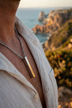 Long Bar Pendant Necklace, 40 mm, Stainless Steel — Linea