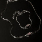 Mother-of-Pearl Pendant Necklace, Stainless Steel — Lune
