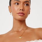 Zircon Shark Tooth Pendant Necklace, 18 mm