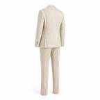 Men's Beige Linen-Blend Tailored Summer Suit Set for Weddings 3