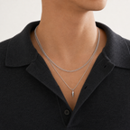 Men's Layered Chain & Spike Pendant Necklace Set 8