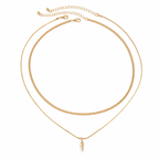 Men's Layered Chain & Spike Pendant Necklace Set 5