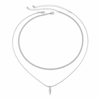 Men's Layered Chain & Spike Pendant Necklace Set 3