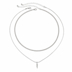 Men's Layered Chain & Spike Pendant Necklace Set 4