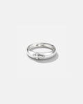Minimal Cross Adjustable Open Ring, Silver-Tone Copper