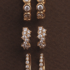White Zircon Cluster Huggie Earrings — Starlight
