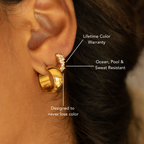 White Zircon Cluster Huggie Earrings — Starlight