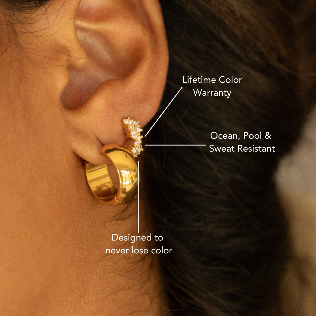 White Zircon Cluster Huggie Earrings — Starlight