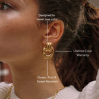 Sculptural Double Oval Drop Earrings — Louvres