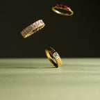 Round White Zircon Ribbed Ring — Aspen